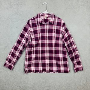 Duluth Trading Women's Flannel Long Sleeve Purple